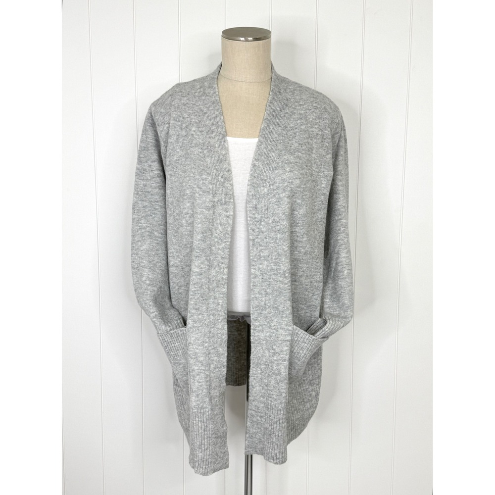 Love Ellie Cardigan Women XXL Gray Open Front Long Sleeve Pockets NWOT Longline
